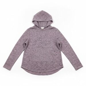 Free For All Womens XL Purple Heathered Hooded Pullover Top Casual Cozy